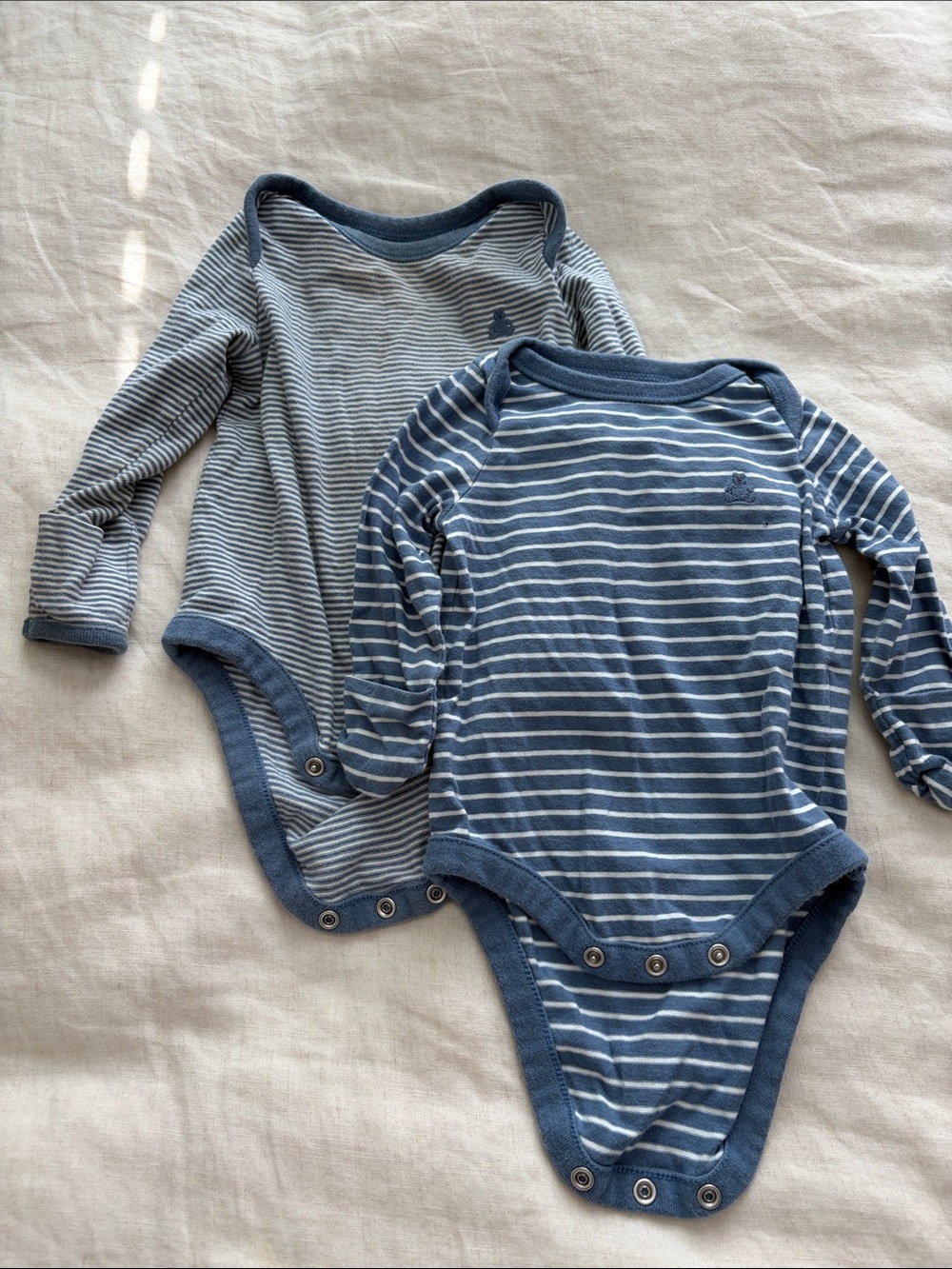 Blue Striped Long-Sleeve Baby One-Piece (Set of 2) GAP